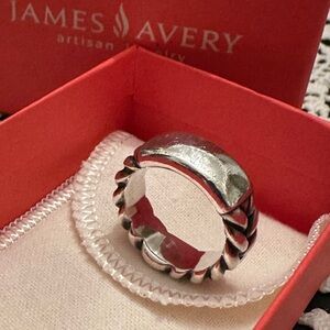 Retired James Avery Engravable Woven Band Ring Solid HEAVY - 18 grams, Size 11
